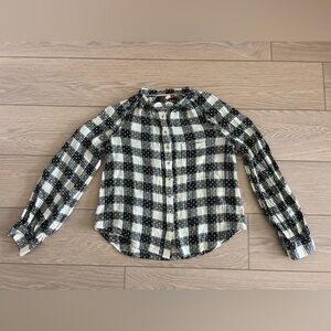 Anthropologie Pilcro Breezy Plaid Button Down Shirt size medium